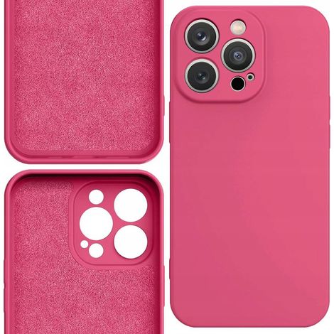 Funda de silicona para iPhone 14 Plus, color fucsia. (1/5)