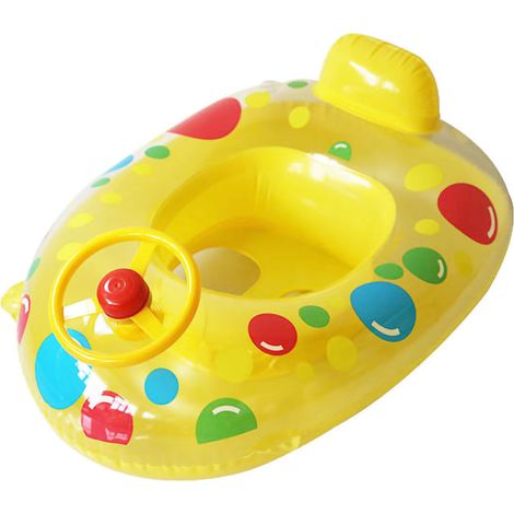 Bouée gonflable pour bébé, bateau en PVC, motif dessin animé mignon, pour l'été, piscine, en forme de bateau. (1/5)