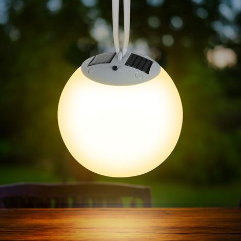 Premium Solar LED Hängeleuchte - 20 cm / 4 LED warm weiß - Garten Leucht Kugel Lampe