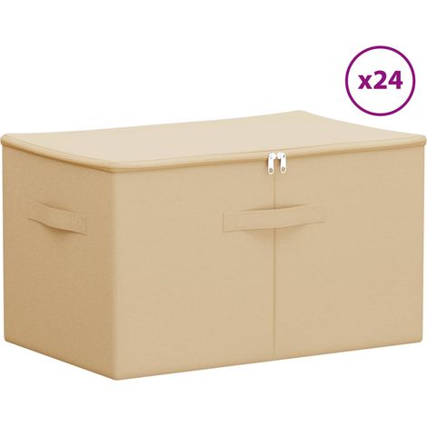 Boîte de rangement 24 pcs Crème 55 x 35 x 32 cm Tissu intissé vidaXL
