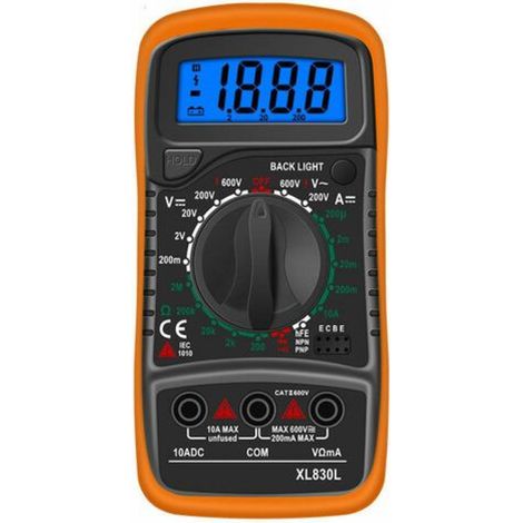 Multimètre numérique LCD Kueatily, voltmètre-ampèremètre-ohmmètre de haute qualité, testeur électrique numérique portable. Mesure la tension, le courant, la continuité, la résistance, les circuits AC/ (1/5)