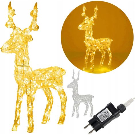 Grande Renna Luminosa 100 LED Luce Fredda Bianca Decorazione Natalizia Luci (1/5)