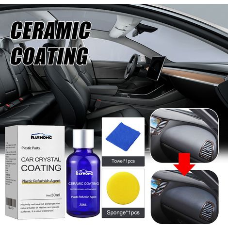 Liquide de revêtement cristallin pour plastique, idéal pour le nettoyage du tableau de bord et de l'intérieur des véhicules. Détache, protège de la poussière et fait briller l'habitacle. - Kit de 30 m (1/5)