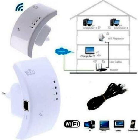 WIRELESS-N WIFI REPEATER 300 Mbps RIPETITORE AMPLIFICATORE LAN RETE WPS (1/2)