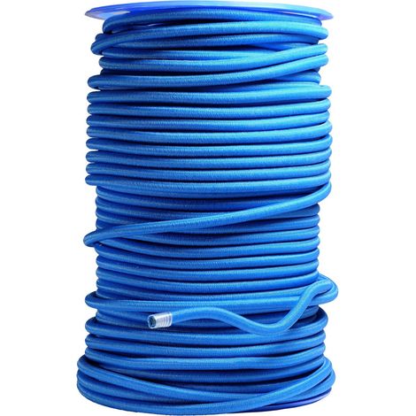 Sandow élastique Diamètre 9 mm 10 mètres Tendeur Couleur Bleue Fixation Baches (1/2)