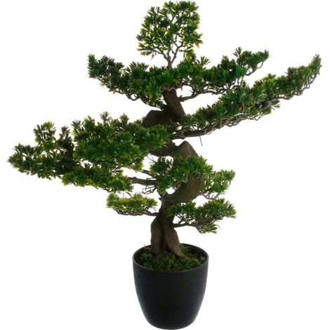 Künstlicher Bonsai-Baum, 80 cm, japanischer Stil, grün (1/4)