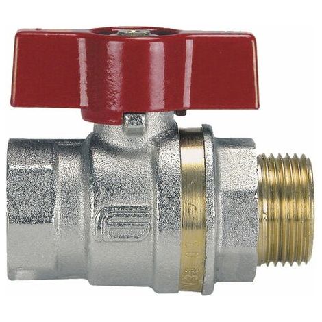 Rubinetto a sfera ottone ghiera MF leva alluminio 15x21 (1/3)