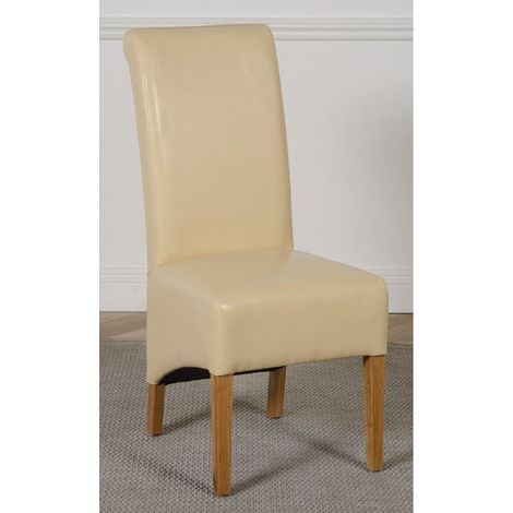 Montana Ivory Leather Dining Chairs for Dining Room or Kitchen (1/5)