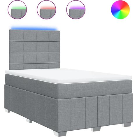 Maison Exclusive - Boxspringbett mit Matratze Hellgrau 120x200 cm (1/5)