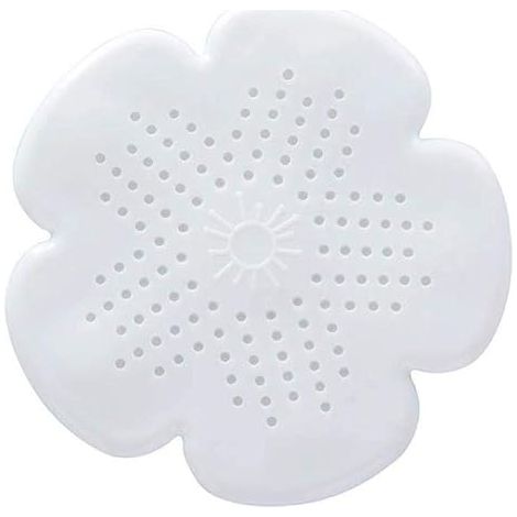 Filtre de bonde, bouchon de bonde de sol, filtre de bonde de cuisine en forme de fleur, accessoire de douche anti-cheveux, passoire d'évier blanche 15,5 x 15,5 cm