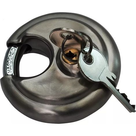 Cadenas circulaire acier inoxydable haute résistance et 2 clés (s'entrouvrant)