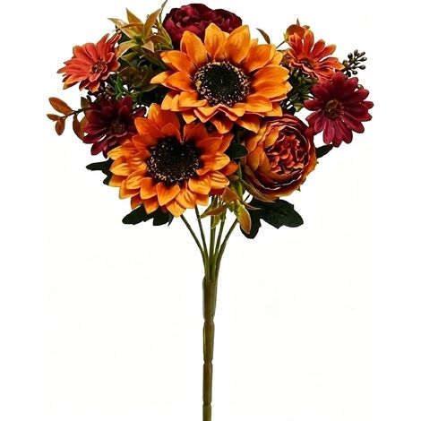 Bouquet artificiel automne tournesol pivoine style2 (1/4)