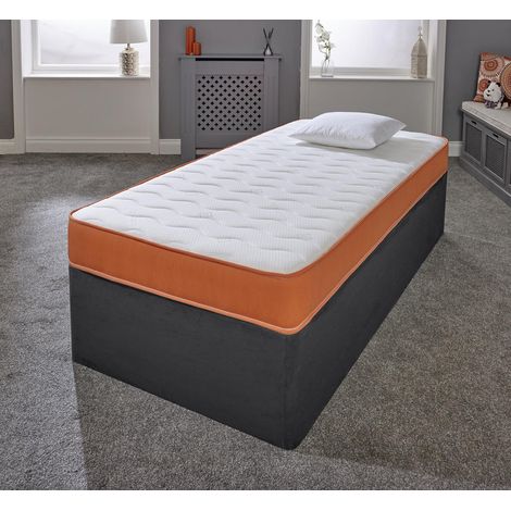 eXtreme Comfort Ltd Cooltouch Essentials Orange 18cms Deep Hybrid Spring & Memory Foam Mattress, 3ft Single (1/5)