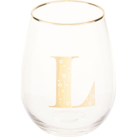 Premier Housewares Letter L Stemless Wine Glass (1/4)