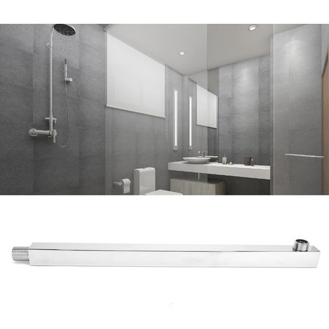 Barre d'extension de pommeau de douche en acier inoxydable G1/2 po, bras de douche mural effet pluie pour salle de bain (1/5)