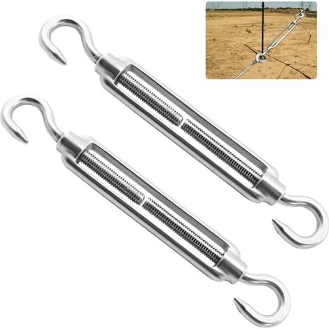 2 x Hook Tensioners M6, 304 Stainless Steel Cable (1/5)