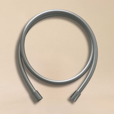 AquaCraft 100 Duschschlauch 125 cm chrom  Brauseschlauch mit 1/2 Zoll Anschluss  Flexibler Metallschlauch mit Knickschutz  Drehkonus verdrehsicher  Schlauch chrom glänzend  Duschzubehör