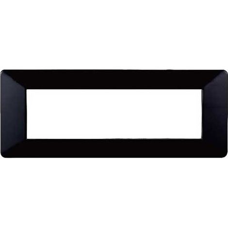 Plaque compatibles Vimar Plana 7 modules plastique couleur noir Ettroit EV83702
