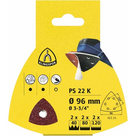 Klingspor PS 22 K Scheiben kletthaftend, 96 mm Korn 40 Lochform GLS15, SB-verpackt im Reiter (1/3)