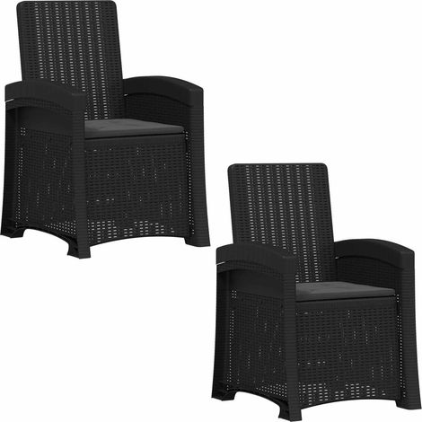 Maison Exclusive - Sedia da giardino reclinabile effetto rattan 2 pz Antracite PP (1/5)