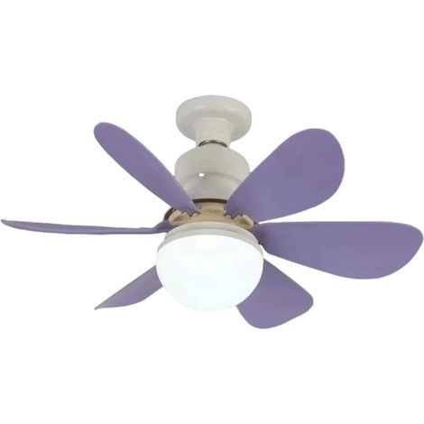 Ventilateur de Plafond LED Télécommande – 3 Vitesses 3 Couleurs Dimmable – pour Appareil Chambre ,Salon – Violet (1/4)
