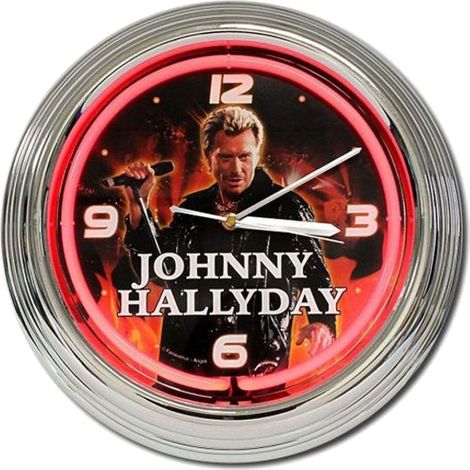 Horloge néon Rouge Johnny Hallyday (1/2)