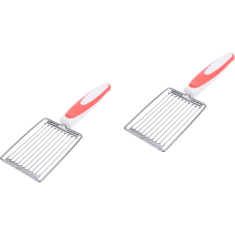 Trancheuse antidérapante en acier inoxydable (2 pièces) pour fruits et légumes, idéale pour découper le jambon. Couleur orange. (1/5)
