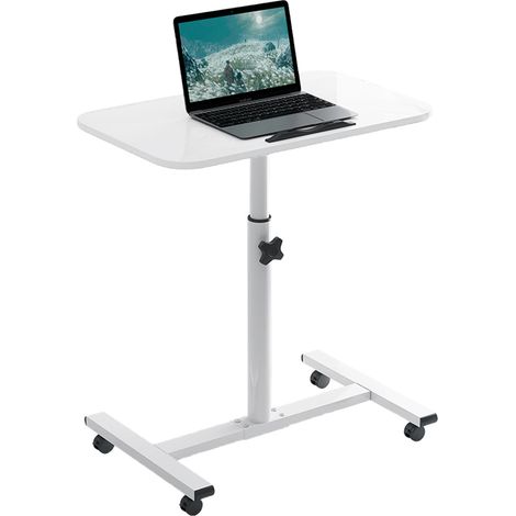 Mobiler Laptop-Tischwagen, rollbarer Laptopwagen mit 360° drehbarer Tischplatte für das Homeoffice, warme Farbe (1/5)