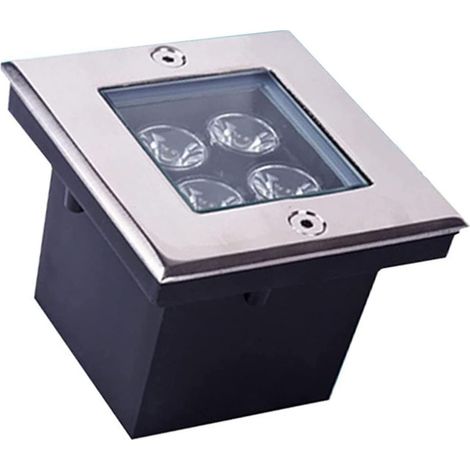 Éclairage paysage LED Lampes marche souterraines carrées 4 verre trempé