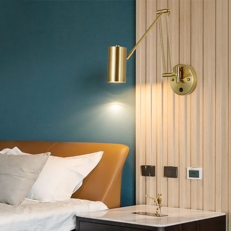 Lese-Wandleuchte, schwenkbare Eisen-Wandleuchte, industrielle Wandleuchte für Arbeitszimmer, Wohnzimmer, Leseraum, modernes Loft-Design, E27-Beleuchtung, Schlafzimmerbeleuchtung, Wohnraumbeleuchtung (1/3)