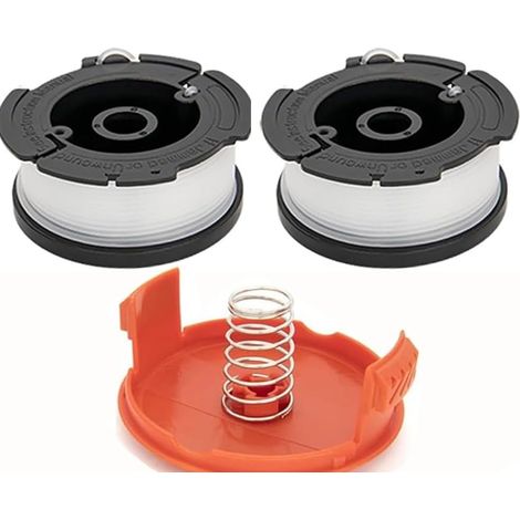 Lot de 2 bobines de débroussailleuse compatibles avec Black Decker AF-100 ST5530-GB GLC3630L20-GB STC1820PC-GB BESTA530-GB BESTA525-GB avec couvercle de bobine et ressort (1/5)