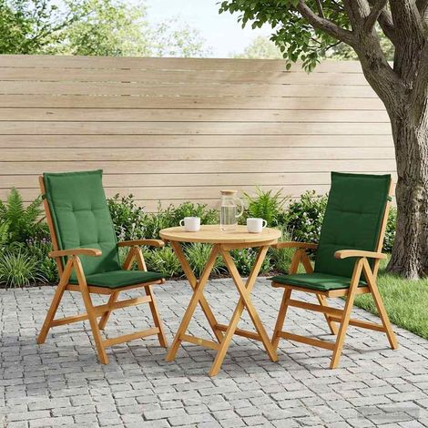 vidaXL Sillas de jardín reclinables 2 uds. Natural (1/5)