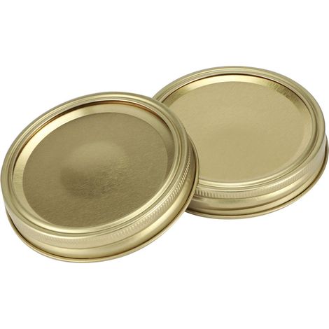 Couvercles de Conservation Ronds en Verre Type Split - 10 Pièces 70mm avec Anneau Doré et Couvercle (1/5)