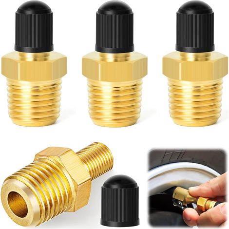 4 pcs Valve de Réservoir en Laiton, Valve Anti Depression en Laiton Diam 1/4 NPT avec des Bouchons D'étanchéité pour Réservoir de Compresseur D'air (1/5)