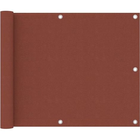 Écran de balcon – 75 x 500 cm – Terre cuite – Oxford – Vent et UV – Intimité (1/5)