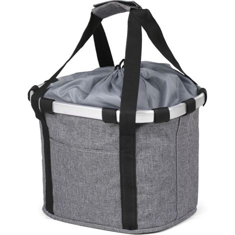 Panier de vélo pliable amovible en toile pour guidon, pique-nique, shopping, animaux, gris – DELKEVIC (1/4)