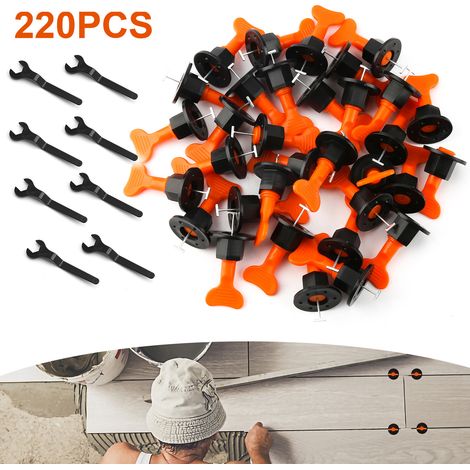 EINFEBEN Système de Nivellement de Carrelage 220x Kit de Nivellement de Carrelage, Niveleurs de Carreaux Réutilisables Système de pour Outils Construction Murs (1/5)