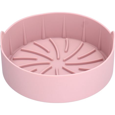 22 cm großer, rosa Silikonkorb für Fritteusen, multifunktionales Koch- und Backzubehör (1/5)