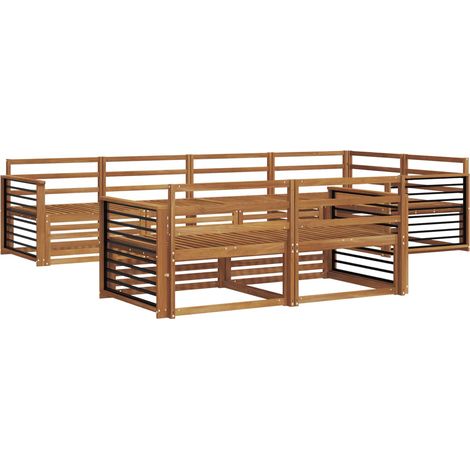 Outdoor Sofa Set 7 pcs Natural Solid Acacia Wood vidaXL (1/5)
