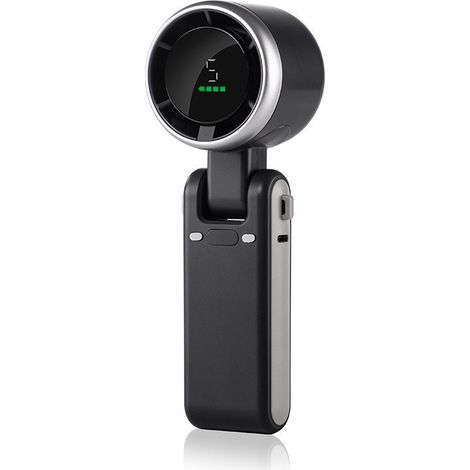 Ventilateur portable, mini ventilateur, ventilateur turbo portable, ventilateur portable rechargeable, 5 vitesses, affichage LED, design pliable (noir) (1/4)