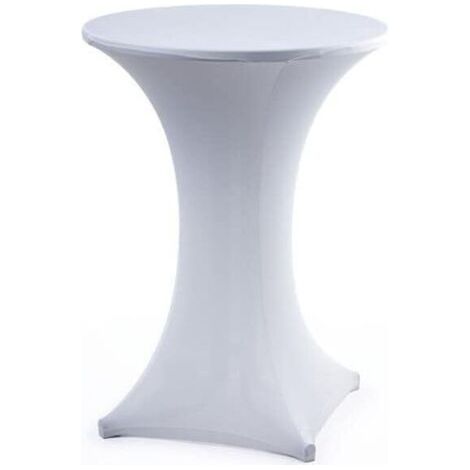 Table à Cocktails Couvre-Table Ronde à Quatre Voies 60×110CM Blanc (1/2)