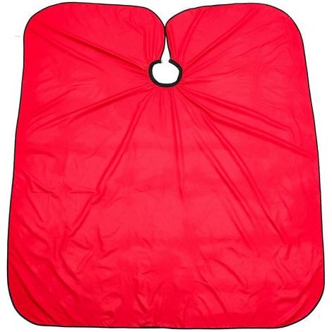 Friseurumhang, Friseurrobe, Haarpflegeumhang – 162 x 142 cm – Rot (1/4)