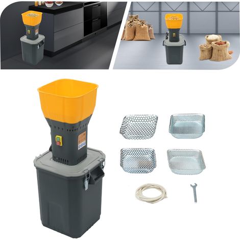 Moulin électrique agricole à grains de 30 L/6,6 gal pour blé, maïs et épices, avec 5 filtres, 220 V, 1000 W (1/5)