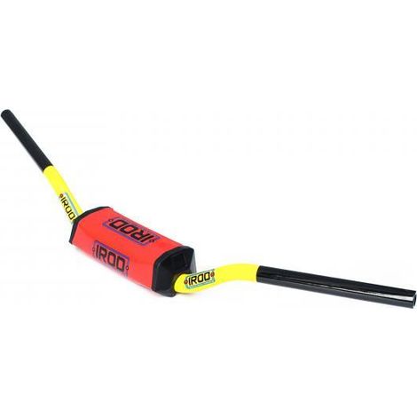 Guidon sans barre IROD jaune mousse protection rouge pour moto