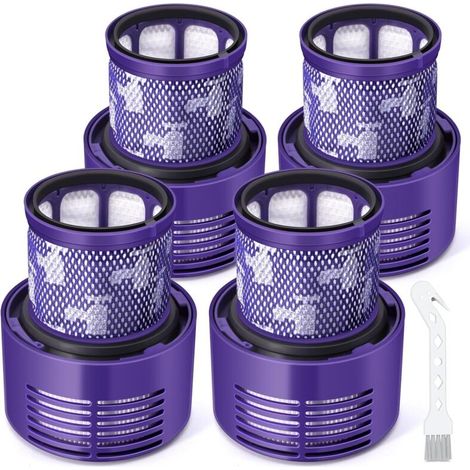 Filter für Dyson V10, 4er-Pack waschbarer Ersatzfilter für Dyson V10 SV12 Cyclone Animal Absolute Total Clean Staubsauger, Teilenummer 969082-01