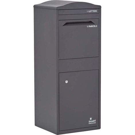 SMART PARCEL BOX™ Free Standing Postal Box Letter Box With Curved Top, Front Access, Grey (1/5)