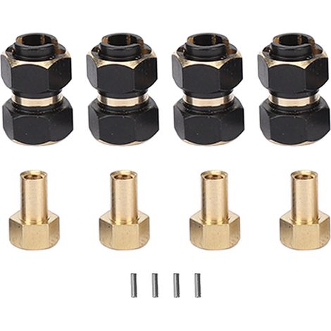 4 Pièces Moyeux Hexagonaux RC 10mm en Laiton pour Traxxas Trx4m, Adaptateur d'Entraînement Hex pour Véhicules Tout-Terrain 1/18 (1/5)