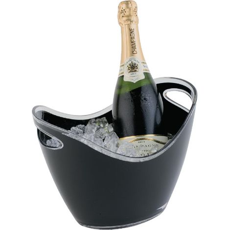 Seau à vin ou champagne noir 2 bouteilles - 270 x 200 x 210 mm - APS