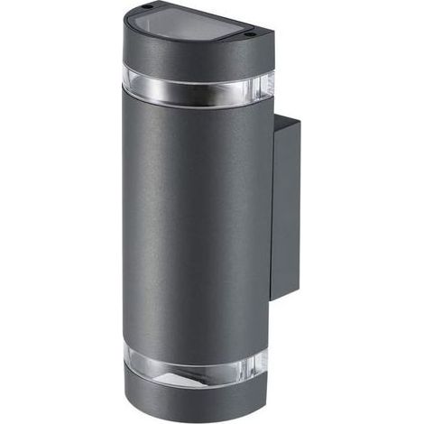 Applique da esterno TAISHENGDA, max. 35 W, GU10 in alluminio, direzionali verso l'alto/il basso, impermeabili IP44, grigio antracite. Luci da giardino per terrazza, giardino, corridoio, balcone, veran (1/5)