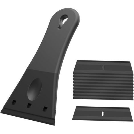 Large Plastic Scraper with 10 Blades (3 inches), for Removing Labels, Glue, Paint, Stickers and Decals, PLA or PETG, Black (1/5)